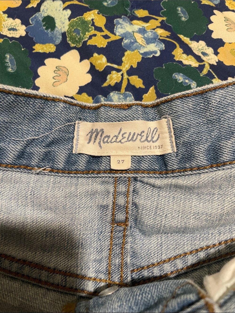 Madewell Light Blue Denim High-Rise Frayed Hem Shorts - Picture 2 of 6